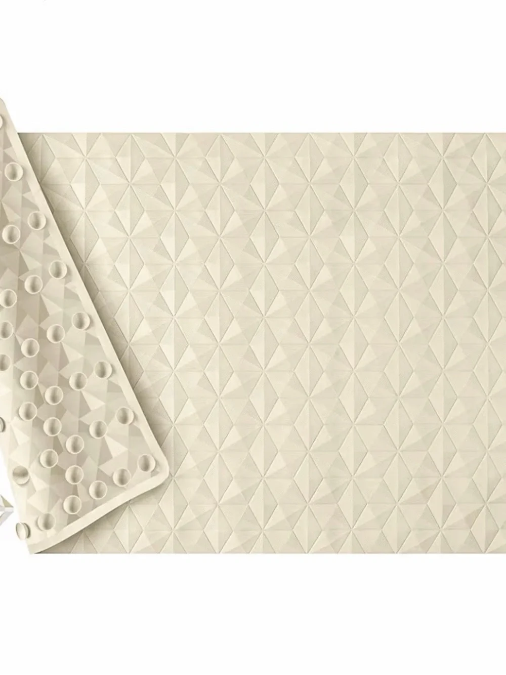 Textured Non-Slip Bath Mat in Cream